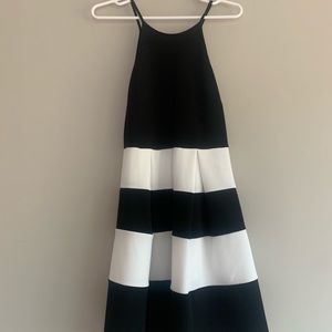 A Line dress. Poofs at hips